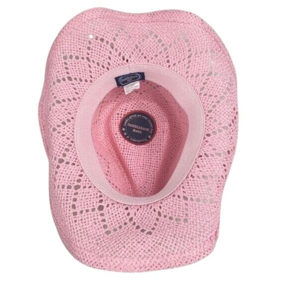 Pink Beaded Cowboy Paper Hat Shapeable Brim 100% Paper - Picture 4 of 4